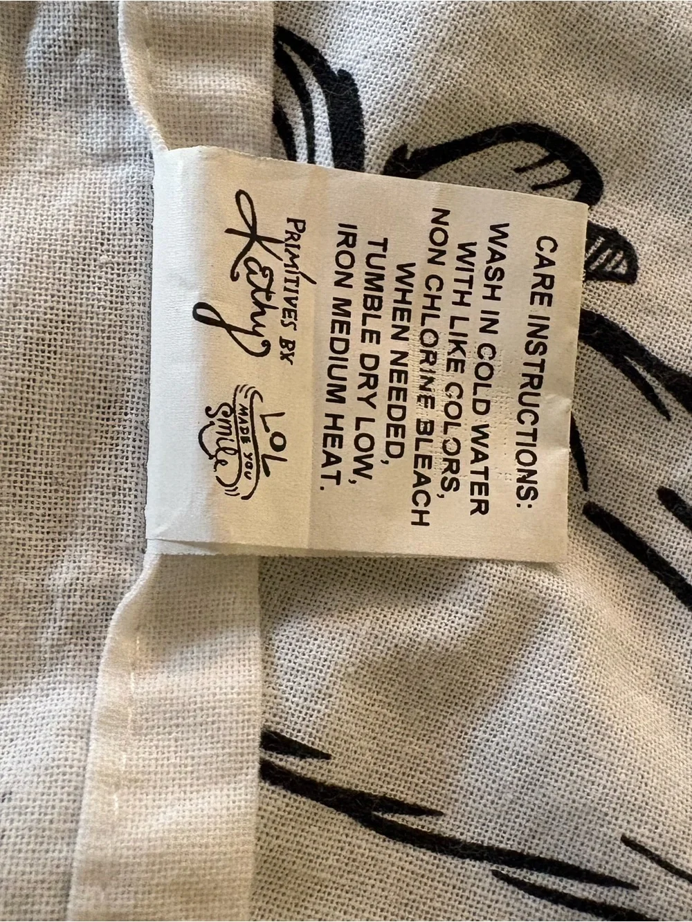 Primitives by Kathy Black and White 'I Just Freakin' Love Cats!' Kitchen Towel